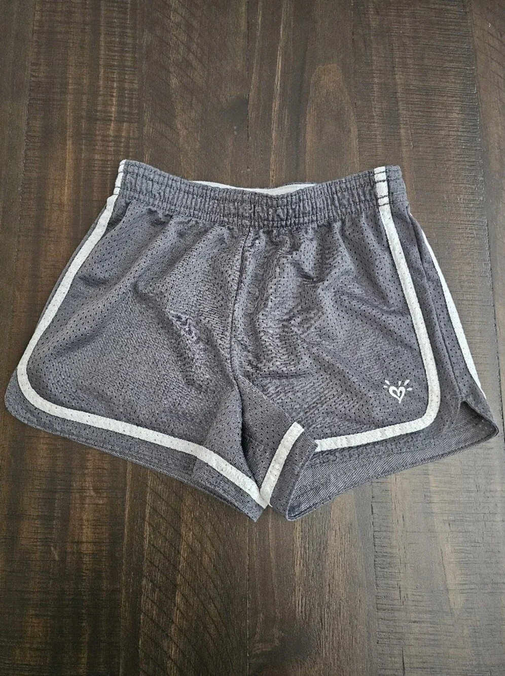 Justice Girls Gray Athletic Shorts with White Trim